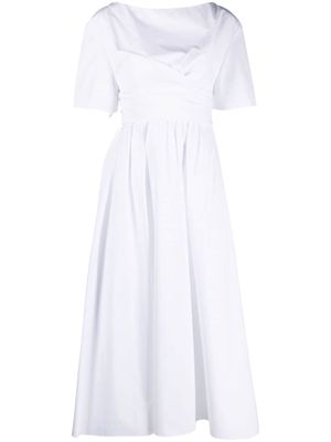 Del Core short-sleeve cotton midi dress - White