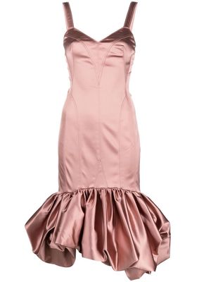 Del Core silk-blend ruffled dress - Pink