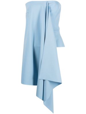 Del Core silk strapless draped top - Blue