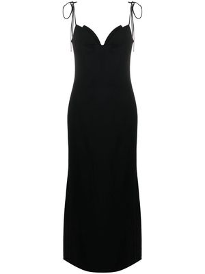Del Core sleeveless silk long dress - Black