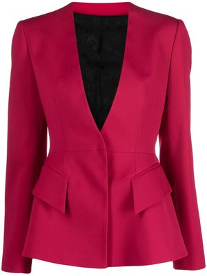 Del Core V-neck wool-silk blazer - Pink
