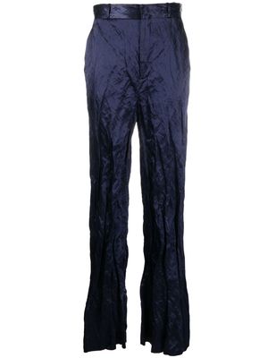 DEL CORE velvet-finish wide-leg trousers - Blue