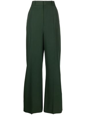 DEL CORE virgin-wool wide-leg trousers - Green