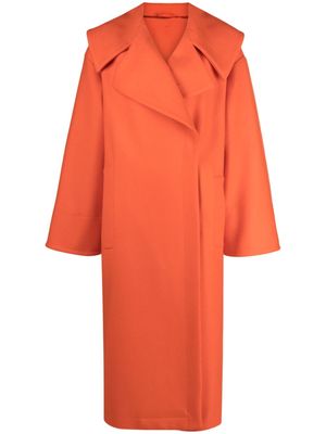 Del Core wide-lapels wool-blend coat - Orange
