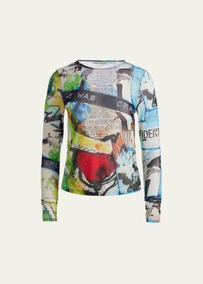 Delaina Long-Sleeve Crewneck Top