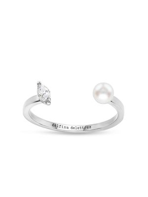 Delfina Delettrez 18kt white gold Dots diamond and pearl ring - Silver