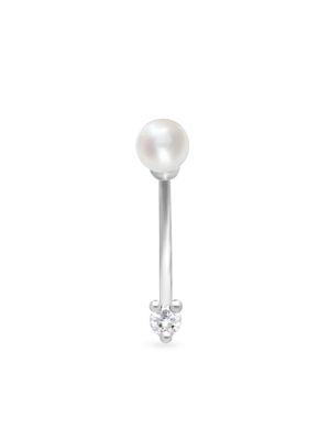 Delfina Delettrez 18kt white gold Dots diamond and pearl stud earring - Silver