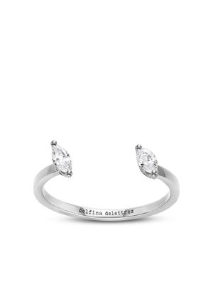Delfina Delettrez 18kt white gold Dots Marquise diamond ring - Silver