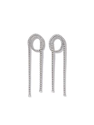 Delfina Delettrez 18kt white gold Loop Tennis diamond drop earrings - Silver