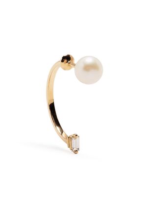 Delfina Delettrez 18kt yellow gold Dots pearl and diamond single earring