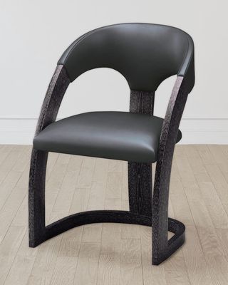 Delia Ebony Cerused/Graphite Chair