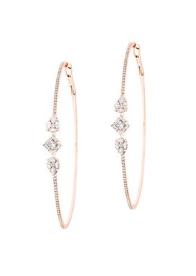 Delicatesse 18K Rose Gold & Diamond Hoop Earrings