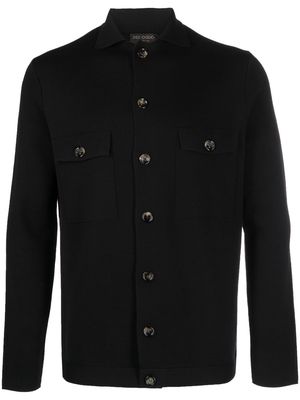 Dell'oglio cargo-pocket merino shirt - Black
