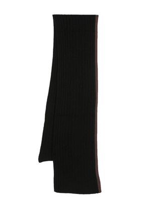 Dell'oglio cashmere ribbed knit scarf - Black