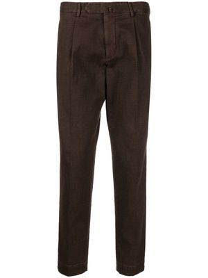 Dell'oglio checked cotton-blend tapered trousers - Brown
