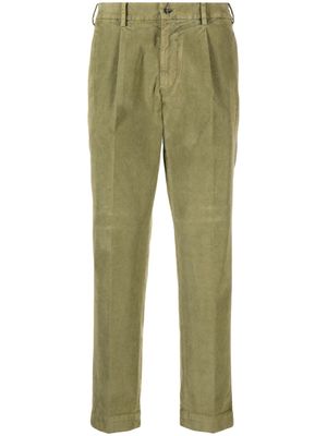 Dell'oglio corduroy tapered-leg trousers - Green