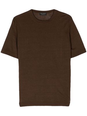 Dell'oglio crew-neck ribbed-knit T-shirt - Brown