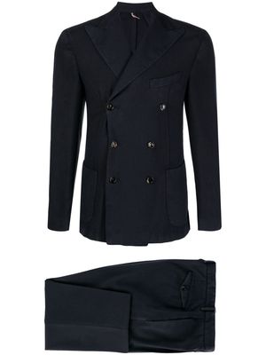 Dell'oglio double-breasted wool suit - Blue