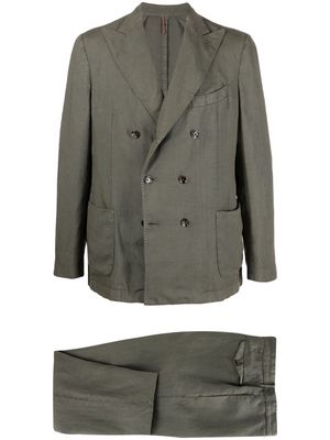 Dell'oglio double-breasted wool suit - Green