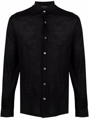 Dell'oglio fine-knit long-sleeve shirt - Black