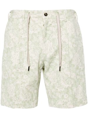 Dell'oglio floral-print cotton bermuda shorts - Green