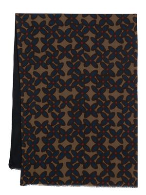 Dell'oglio floral-print long scarf - Blue