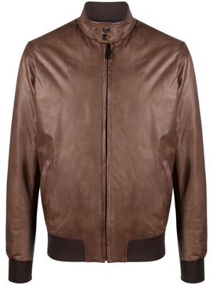 Dell'oglio leather bomber jacket - Brown
