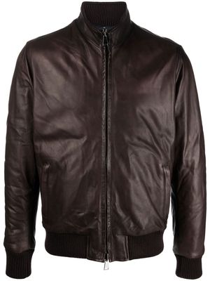 Dell'oglio leather zipped jacket - Brown