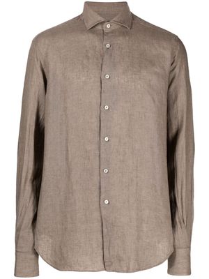 Dell'oglio long-sleeve linen shirt - Brown