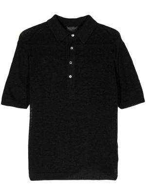 Dell'oglio open-knit polo shirt - Black