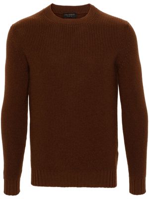Dell'oglio ribbed-knit crew-neck jumper - Brown