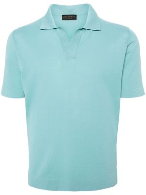 Dell'oglio split-neck cotton polo shirt - Blue