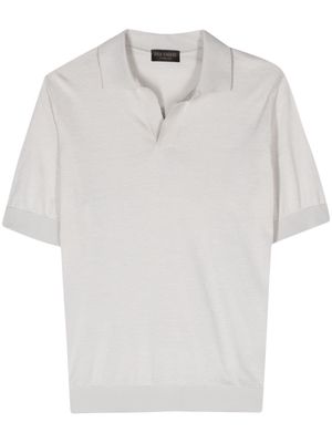 Dell'oglio split-neck cotton polo shirt - Grey