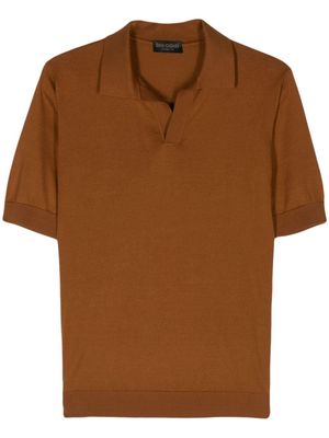 Dell'oglio split-neck cotton polo shirt - Orange
