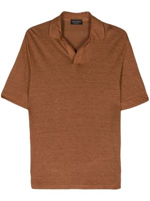 Dell'oglio split-neck polo shirt - Brown