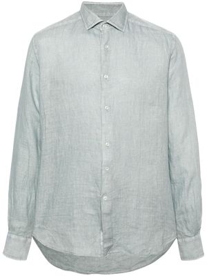 Dell'oglio spread-collar linen shirt - Grey