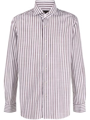 Dell'oglio striped long-sleeve shirt - Brown