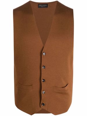 Dell'oglio V-neck merino-wool waistcoat - Brown