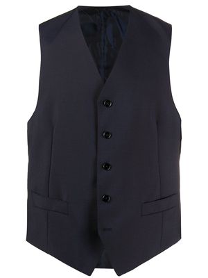 DELL'OGLIO V-neck single-breasted waistcoat - Blue