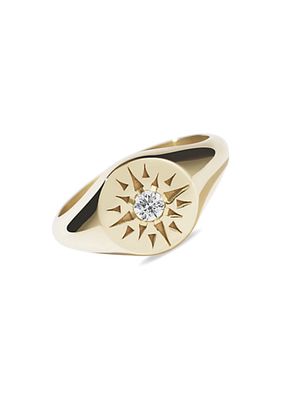 Delphi Ursa Gold-Plated & Diamond Signet Ring