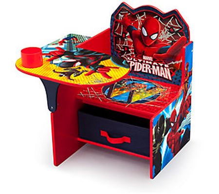 Delta Children Spider-Man Chair Desk with Stora ge Bin