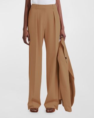 Delta Embroidered Wide-Leg Trousers