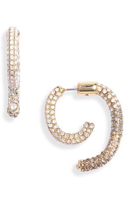 DEMARSON Air Pavé Luna Convertible Earrings in 12K Shiny Gold/Grey Ombre
