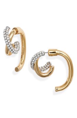 DEMARSON Axis Luna Earrings in 12K Shiny Gold/ir/crystal