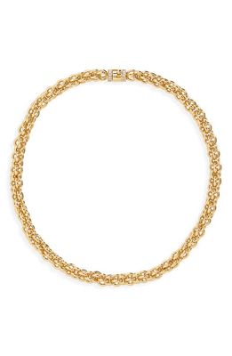 DEMARSON Dylan Braided Rope Chain Necklace in 12K Shiny Gold