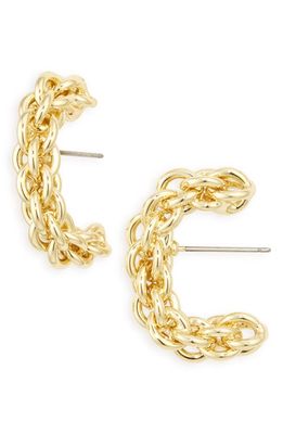 DEMARSON Dylan Huggie Hoop Earrings in 12K Shiny Gold