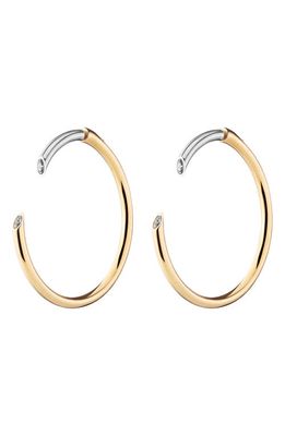 DEMARSON Gigi 2-Tone Hoop Earrings in 12K Shiny Gold/Iridium