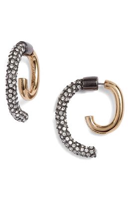 DEMARSON Luna Convertible Pavé Earrings in Pave Gold