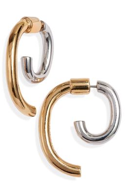DEMARSON Luna Convertible Two-Tone Earrings in Gold/Silver