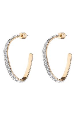DEMARSON Mini Calypso Pavé Hoop Earrings in Gold W/Pave Crystals